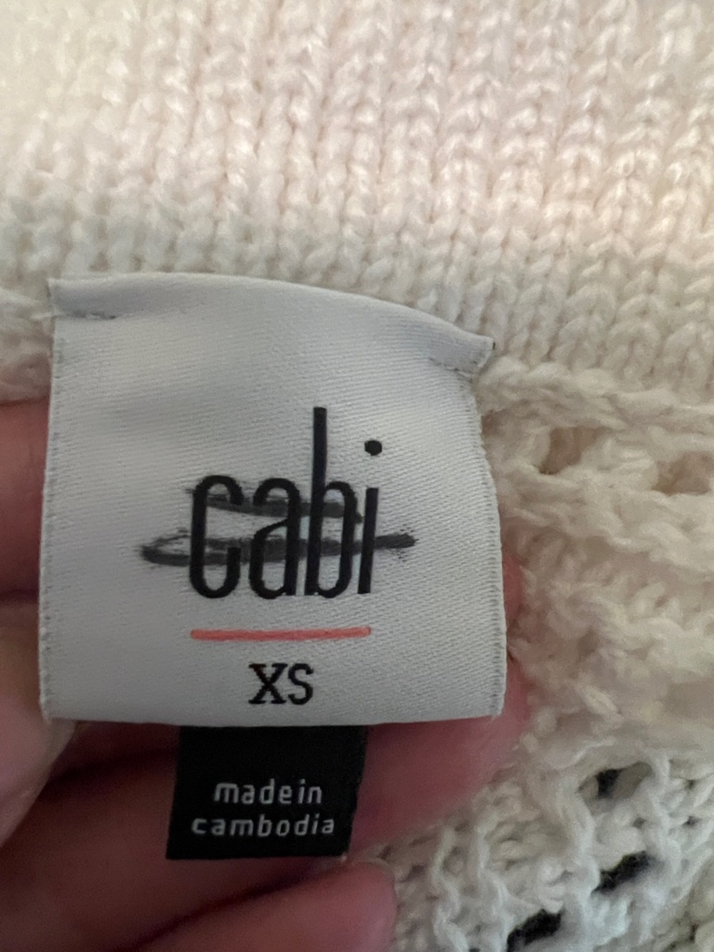 #1765** CAbi Cream Open-Weave Crochet Cardigan - Picture 4 of 11